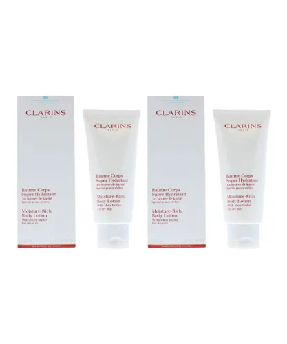 Clarins Womens Moisture Rich Body Lotion 200ml For Dry Skin X 2 - One Size