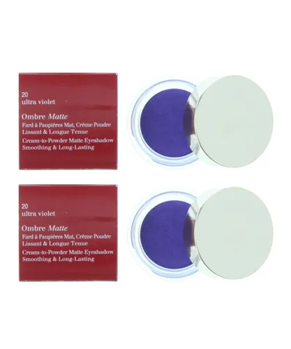 Clarins Womens Ombre Matte Cream to Powder Eye Shadow 20 Ultra Violet 7g x 2 - One Size