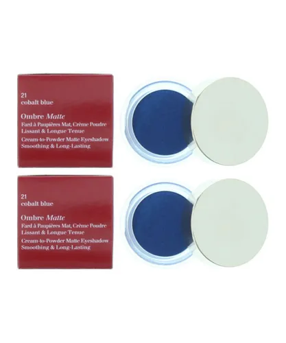 Clarins Womens Ombre Matte Cream to Powder Eye Shadow 21 Cobalt Blue 7g x 2 - One Size