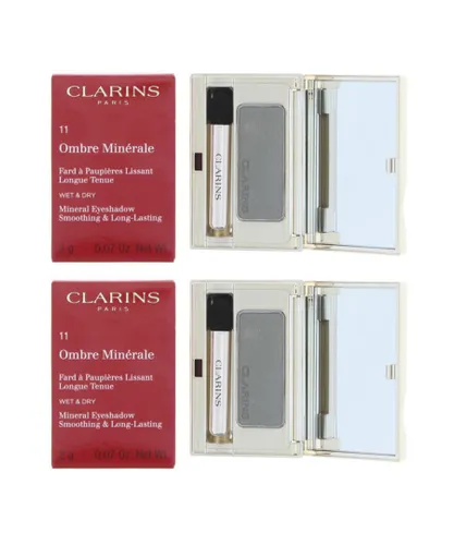 Clarins Womens Ombre Minerale Smoothing & Long-Lasting 11 Silver Green 2g x 2 - One Size