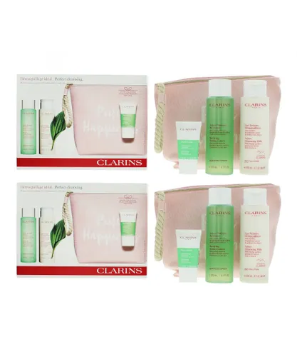 Clarins Womens Perfect Cleansing Combination Oily Skin Gift Set Cleanser, Toner, Scrub x 2 - NA - One Size