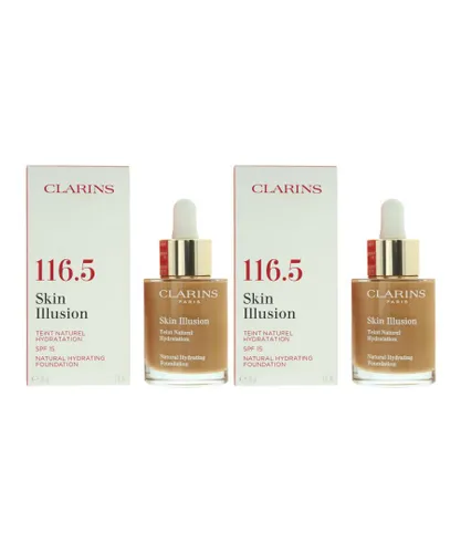 Clarins Womens Skin Illusion Natural Hydrating Foundation 30ml - 116.5 Coffee x 2 - NA - One Size
