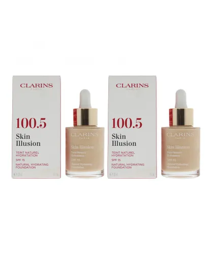 Clarins Womens Skin Illusion Natural Hydrating Foundation 30ml SPF 15 - 100.5 X 2 - NA - One Size