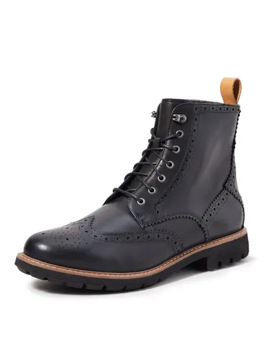 Clarks Batcombe Lord Leather Boots In Black Warmlined