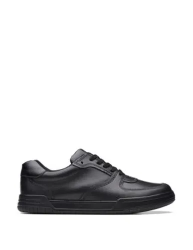 Clarks Boys Leather Lace School Shoes (3 Small - 8 Small) - 6 SG - Black, Black