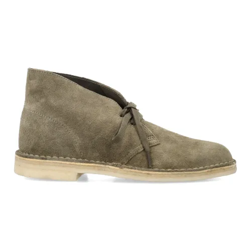 Clarks , Closed Pale Khaki Suede Desert Boot ,Green male, Sizes: