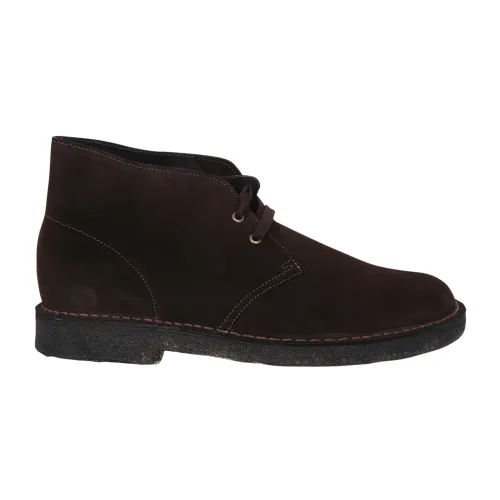 Clarks , Desert Suede Lace-Up Ankle Boot ,Brown male, Sizes: