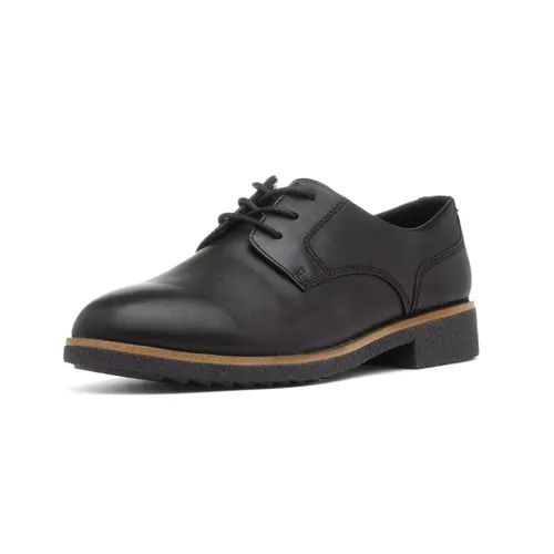 Clarks Griffin Lane Leather Shoes In Black Standard Fit