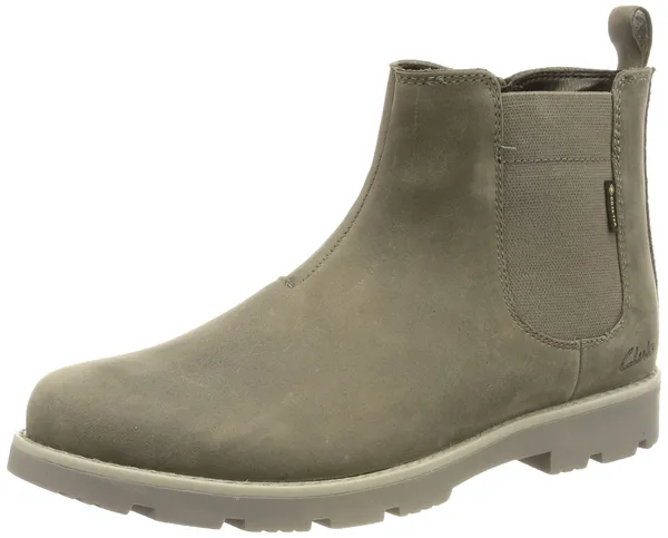 Clarks Heath Sea Gore-Tex Kid Leather Boots In Dark Grey