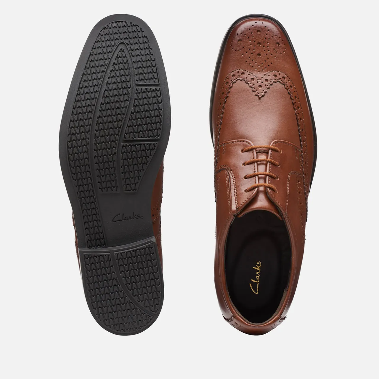 Clarks Howard Wing Leather Derby Shoes - UK