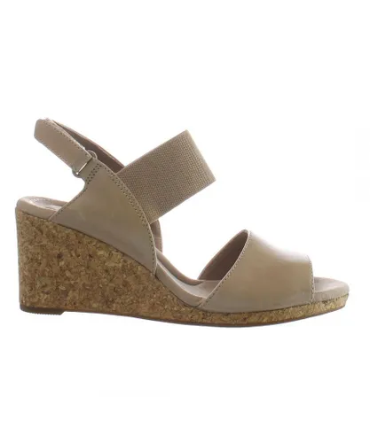 Clarks Lafley Lily Womens Beige Wedges Leather