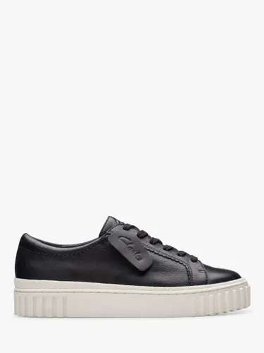Clarks Mayhill Walk Leather Trainers, Black - Black Leather - Female