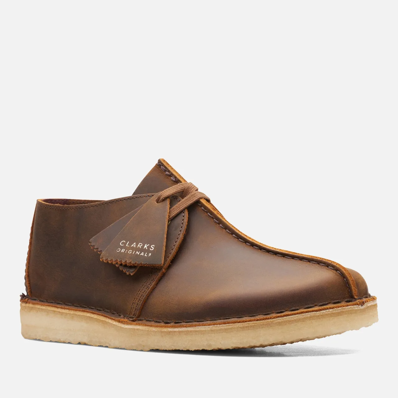 Clarks Originals Men's Desert Trek Leather Shoes - Beeswax - UK