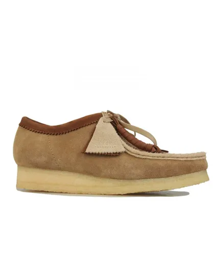 Clarks Originals Mens Wallabee Sandstone Combi Shoes in Sand Suede
