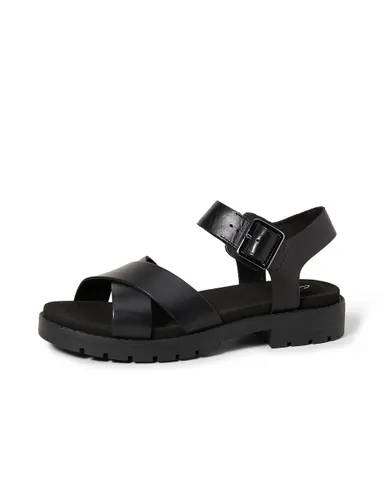 Clarks Orinoco Strap Leather Sandals In Black Standard Fit