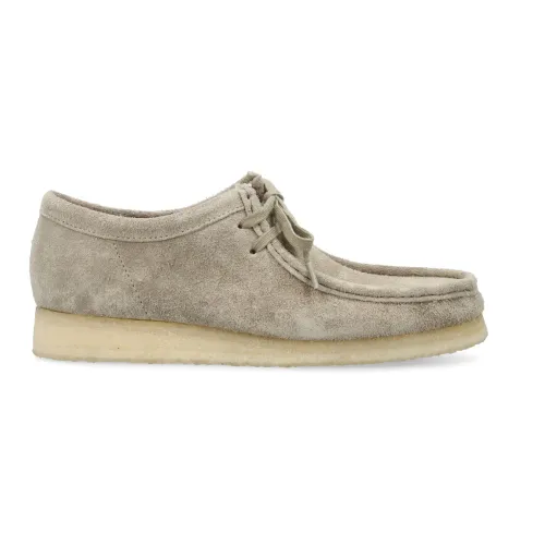 Clarks , Pale Grey Suede Wallabee Shoes ,Gray male, Sizes: