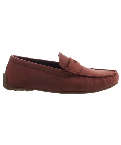 Clarks Reazor Penny Mens Red Shoes Leather
