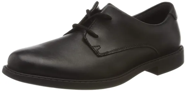 Clarks Scala Loop Kid Leather Shoes In Black Wide Fit