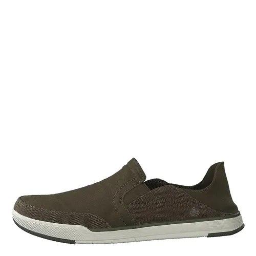 Clarks Step Isle Row Textile Shoes In Olive Canvas Standard