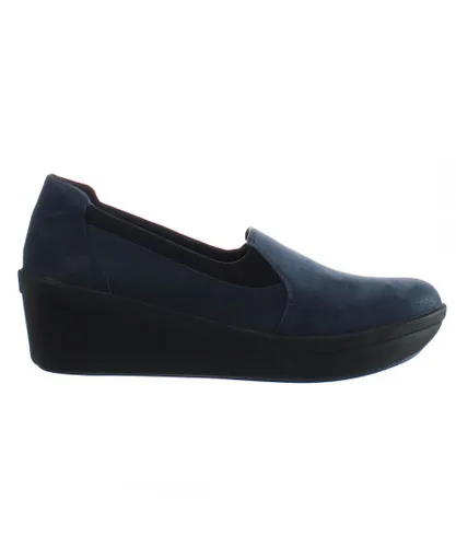 Clarks Step Rose Moon Womens Navy Wedges - Blue