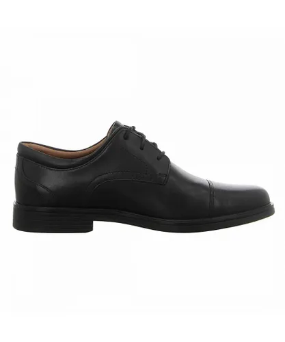 Clarks Un Aldric Cap Mens Black Shoes Leather