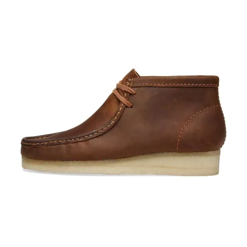 Clarks , Wallabee Boot Beeswax Leather ,Brown male, Sizes: