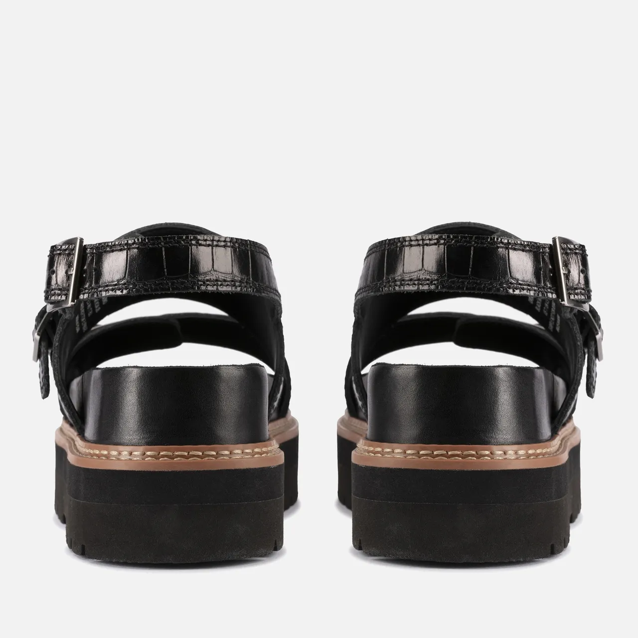 Clarks Women's Orianna Glide Cros-Effect Leather Sandals