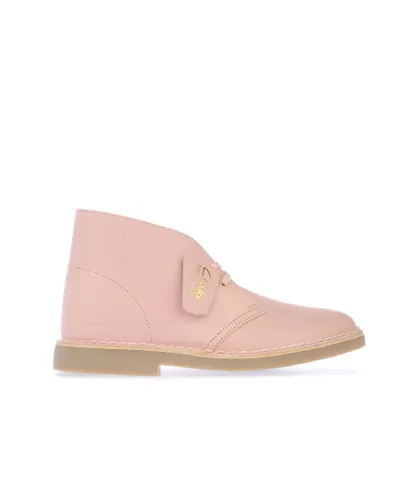 Clarks Womenss Desert Boot 2 Leather Boots in Pink