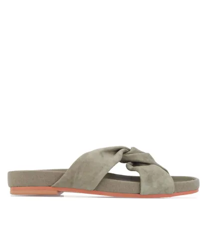 Clarks Womenss Pure Twist Sandals in olive Suede
