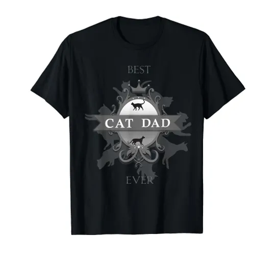 Classic Best Cat Dad Ever Cute Kitty Father T-Shirt