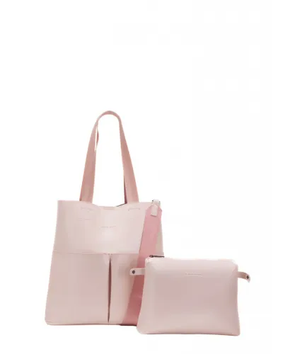 Claudia Canova Womens Eugenia Twin Strap Pocketed Tote - Pink Pu - One Size