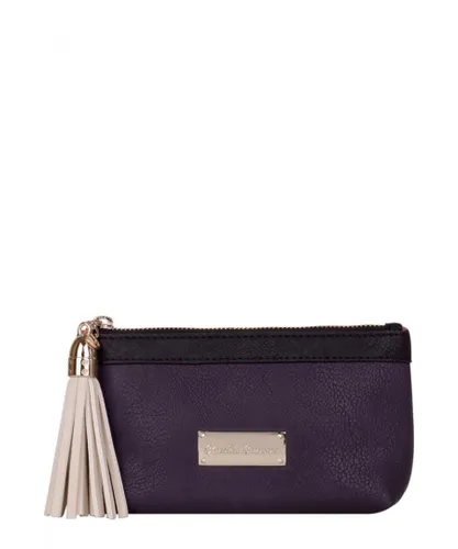 Claudia Canova Womens Zip Top Tassle Detailed Washbag - Purple - One Size