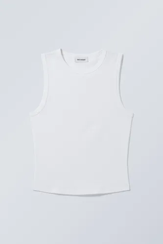 Clean Fitted Tank Top - White