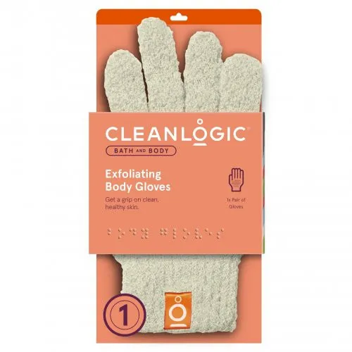 Cleanlogic Bath & Body Exfoliating Body Gloves Grey