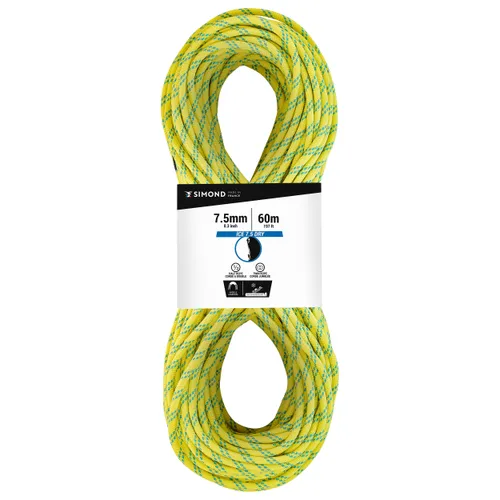 Climbing And Mountaineering Half Rope - Abseil Ice 7.5mm X 60m Yellow