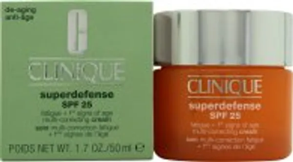 Clinique Superdefense Fatigue + 1st Signs Of Age Multi-Correcting Cream SPF25 50ml - Very Dry to Dry Combination Skin