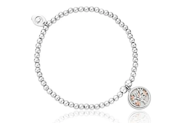 Clogau Affinity Tree Of Life Sterling Silver White Mother Of Pearl Bead Bracelet - Silver