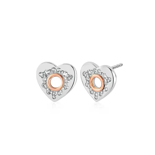 Clogau Cariad Sparkle Sterling Silver Sparkle White Topaz Stud Earrings