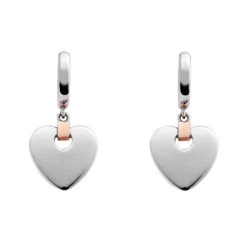 Clogau Cariad Sterling Silver Heart Drop Earrings - Silver