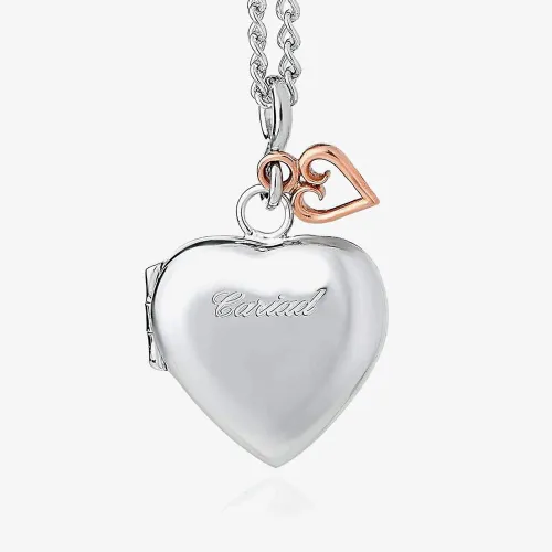 Clogau Silver 9ct Rose Gold Cariad Heart Locket Necklace SCLP