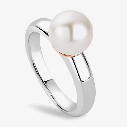 Clogau Silver & 9ct Rose Gold Beachcomber Pearl Ring 3SBCH0749-M