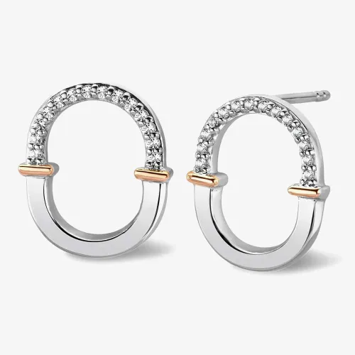 Clogau Silver & 9ct Rose Gold Connection Interlocking Arches Earrings 3SCRL0743