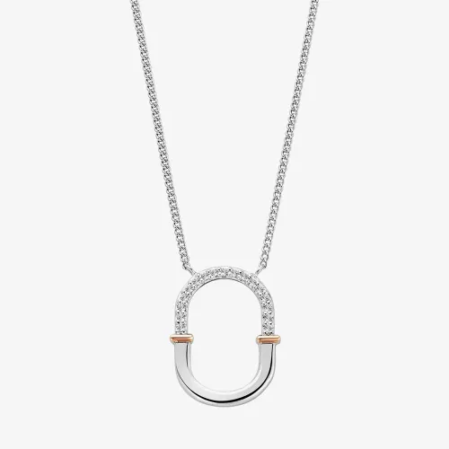 Clogau Silver & 9ct Rose Gold Connection Interlocking Arches Necklace 3SCRL0740