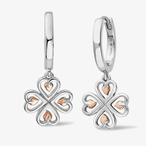 Clogau Silver & 9ct Rose Gold Tree Of Life Heart Dropper Earrings 3STOL0739