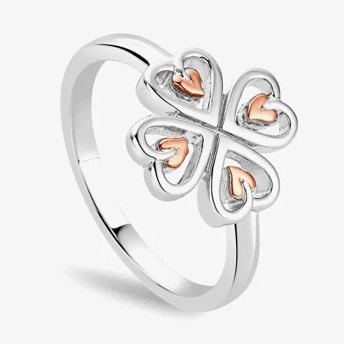Clogau Silver & 9ct Rose Gold Tree Of Life Heart Ring 3STOL0738-P