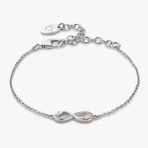 Clogau Silver & 9ct Rose Gold Tree Of Life Infinity Bracelet 3STOL0737