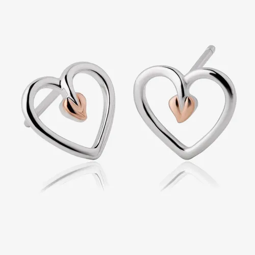 Clogau Tree Of Life Heart Stud Earrings 3STLHE7