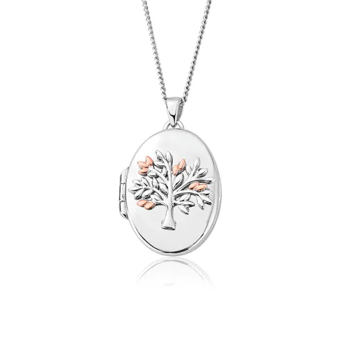 Clogau Tree of Life Sterling Silver Oval Locket Necklace - Silver