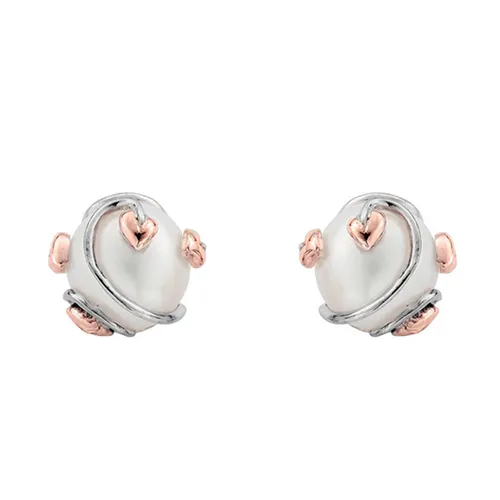 Clogau Tree of Life Sterling Silver Pearl Caged Stud Earrings - Silver