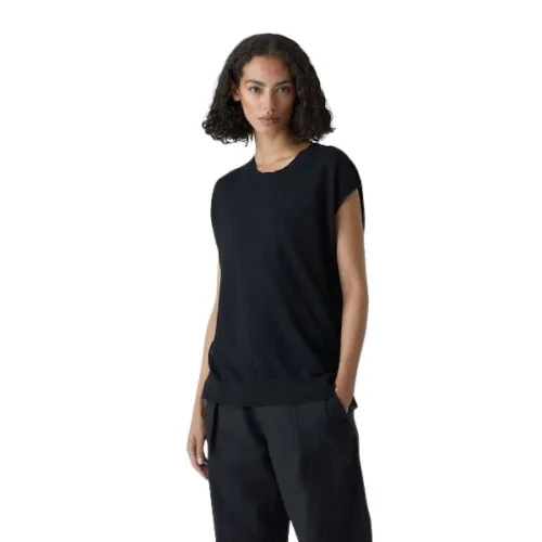 Closed , Black Sleeveless T-Shirt for Women ,Black female, Sizes: